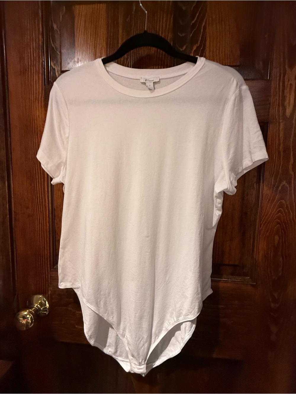 Daily Ritual White Short Sleeve Bodysuit Top